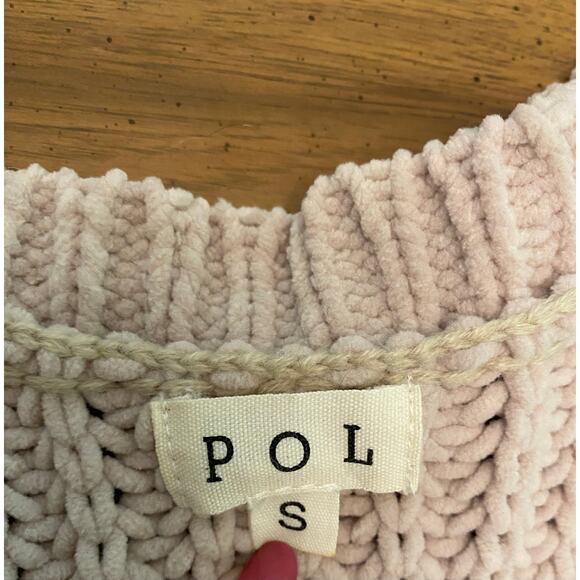 POL Short Sleeve High Low Chenille Sweater Vneck‎ Side Slits Small Lagenlook - Picture 8 of 8